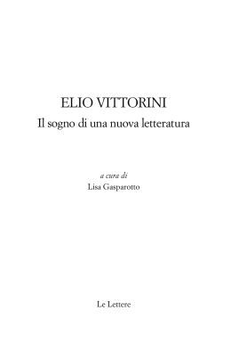 ELIO VITTORINI - Casa editrice Le Lettere