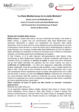 &ldquo;La Dieta Mediterranea tra le stelle Michelin&rdquo;