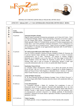 Informazioni Febbraio 2015 n.02 - FDZ Istituto Figlie del Divino Zelo