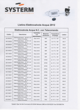 Page 1 Page 2 ` SYSTERM IL TUO SISTEMA IDROTERMICO Listino