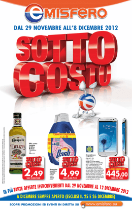 DAL 29 NOVEMBRE ALL`8 DICEMBRE 2012