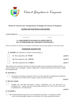 Scheda dei punteggi Bando ERP