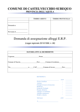schema di domanda ERP 2015 - Comune di Castelvecchio Subequo