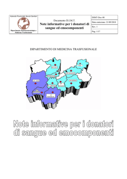 Note informative per i donatori di sangue ed