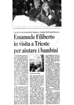 Emanuele Filiberto - Fondazione Luchetta Ota D`Angelo Hrovatin