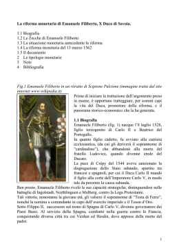Della riforma monetaria di Emanuele Filiberto, X