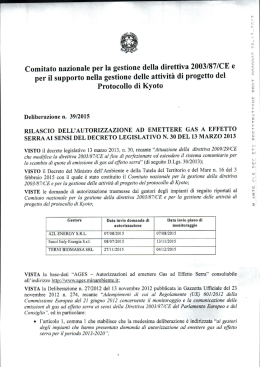 Deliberazione n. 39/2015 - Ministero dell`Ambiente