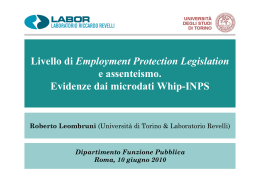 Livello di Employment Protection Legislation e assenteismo