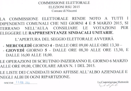 commissione elettorale elezioni rsu 2015