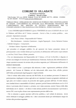 Verbale di gara affidamento servizio Energy Manager