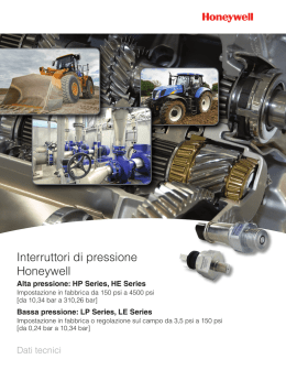 Interruttori di pressione Honeywell HP Series, HE Series, LP Series
