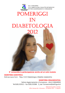 pomeriggi pomeriggi in diabetologia diabetologia 2012
