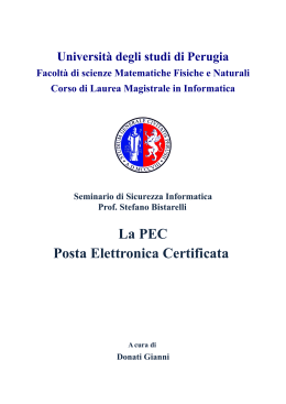 La PEC Posta Elettronica Certificata