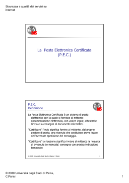 La Posta Elettronica Certificata (P.E.C.)
