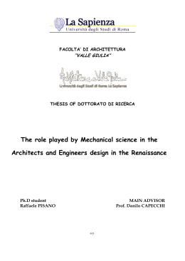 The role played by Mechanical science in the Architects and