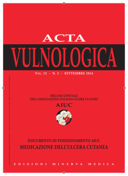 Acta Vulnologica: Medicazione dell`ulcera cutanea
