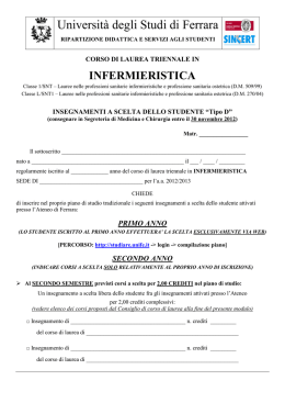 infermieristica - Universit&agrave; degli Studi di Ferrara