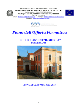 POF Liceo Classico 2014-15 - IISS Morea De Lilla Conversano BA
