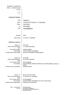 FORMATO EUROPEO PER IL CURRICULUM VITAE