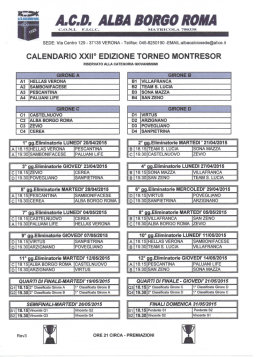 Il Calendario - Alba Borgo Roma