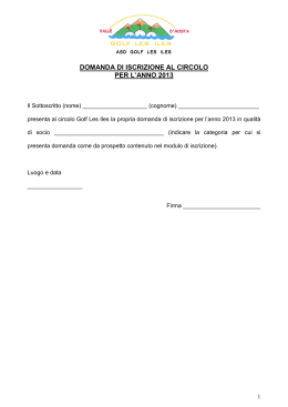 modulo socio 2013 nuovi