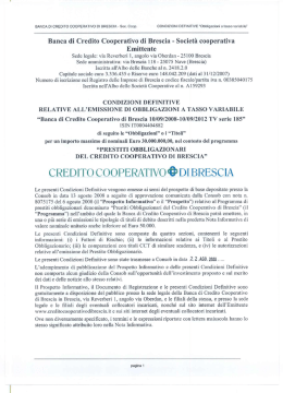 P.O. 185 - Condizioni definitive relative all`emissione