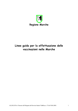 Linee guida per l`effettuazione delle vaccinazioni nelle