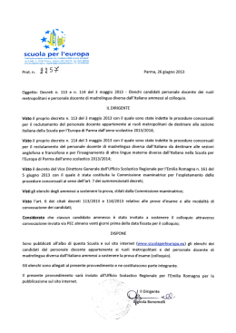 Elenchi candidati personale docente ruolo e madrelingua