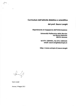 Curriculum Vitae - Universit&agrave; Politecnica delle Marche