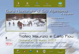 Trofeo Maurizio e Carlo Fiou Gara Nazionale di Sci Alpinismo