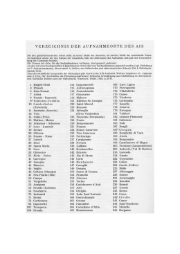 VERZEICHNIS DER AUFNAHMEORTE DES AIS