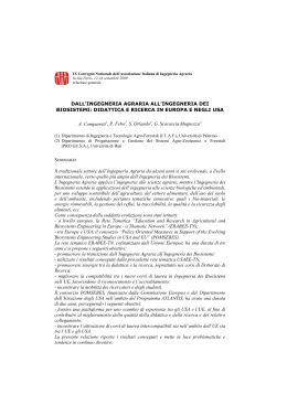 DALL`INGEGNERIA AGRARIA ALL`INGEGNERIA DEI BIOSISTEMI