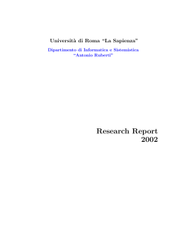 Research Report 2002 - Dipartimento di Informatica e Sistemistica