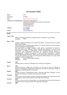 CV - Universit&agrave; di Bologna