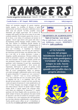 7° EMPOLI EMPOLI 8° VICENZA VICENZA ATTENZIONE La cena