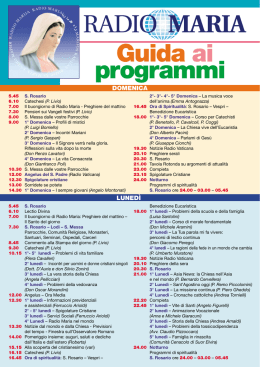 Guida ai programmi - Radio Maria