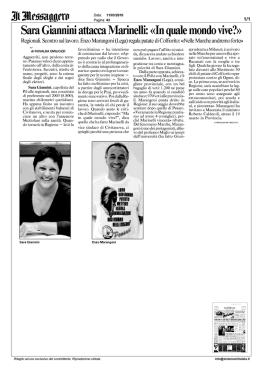 Sara Giannini attacca Marinelli: &laquo;In quale mondo vive?&raquo;