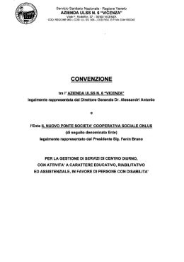 Convenzione e regolamento Ulss 6