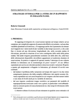 strategie ottimali per la stima di un rapporto in indagini panel