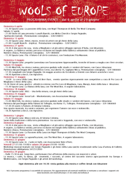 Domenica 6 aprile - 15.30 Spazio Lana: La passione deiia iana, con