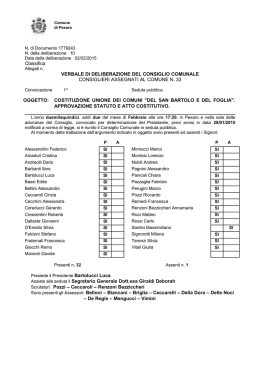Classifica VERBALE DI DELIBERAZIONE DEL CONSIGLIO