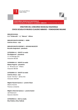 risultati finali concorso nazionale civica scuola di musica claudio