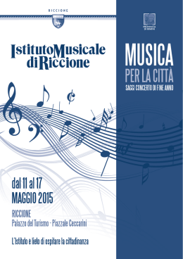 dal 11 al 17 MAGGIO 2015 - Istituto Musicale Riccione
