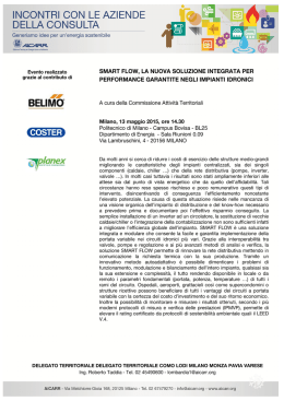 INCONTRI CON LE AZIENDE DELLA CONSULTA