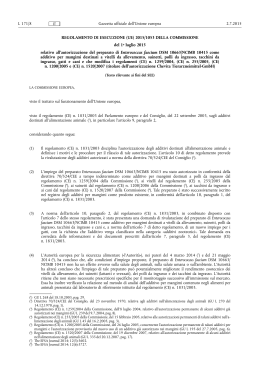REGOLAMENTO DI ESECUZIONE (UE) 2015/ 1053 DELLA