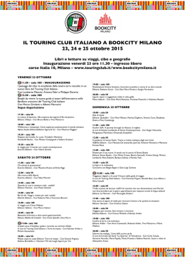 IL TOURING CLUB ITALIANO A BOOKCITY MILANO 23, 24 e 25
