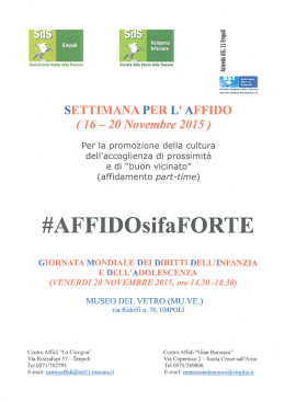 Settimana Affido - Comune di Montopoli Val d`Arno