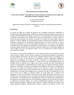 III Foro Internacional de Santo Domingo “La hora de las reformas