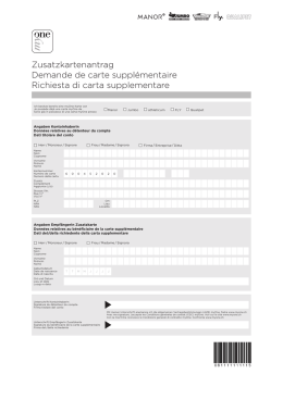 Zusatzkartenantrag Demande de carte suppl&eacute;mentaire