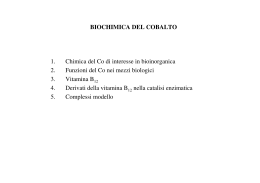biochimica del cobalto - Appunti delle lezioni di CHIMICA del Prof